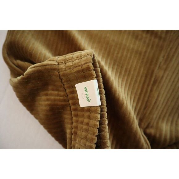 Aerie Women’s Sz Large Gold High Rise Ribbed Taille Haute Bell Bottom Pants - Picture 5 of 14